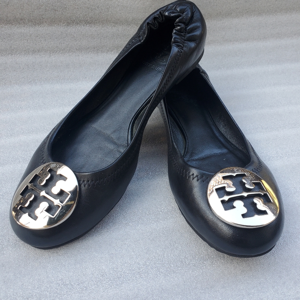 Tory Burch Reva Black Flats
